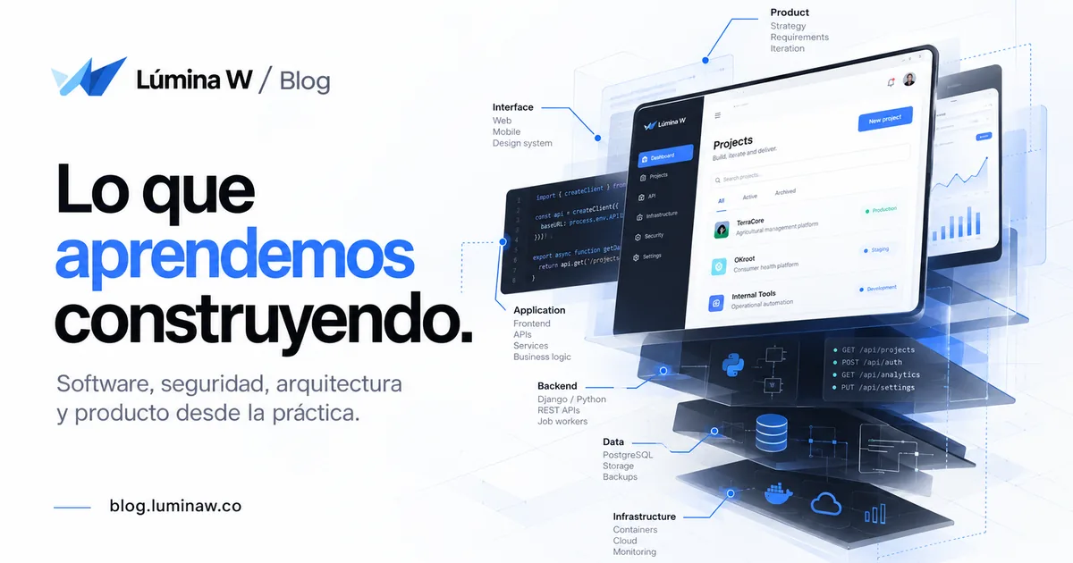 Blog de Lúmina W: contenido técnico sobre desarrollo web, ciberseguridad y productos digitales