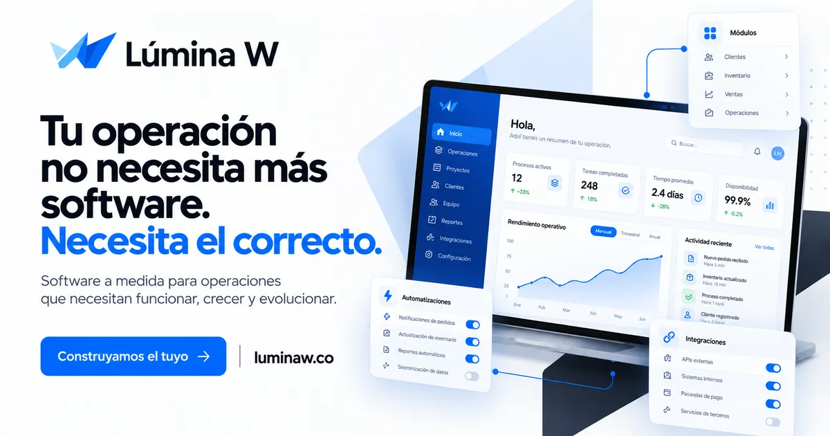 Landing de Lúmina W: hero con tagline de marca y llamado a la acción